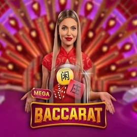 Mega Baccarat online game logo by Pragmatic Play on wolfcasino.org